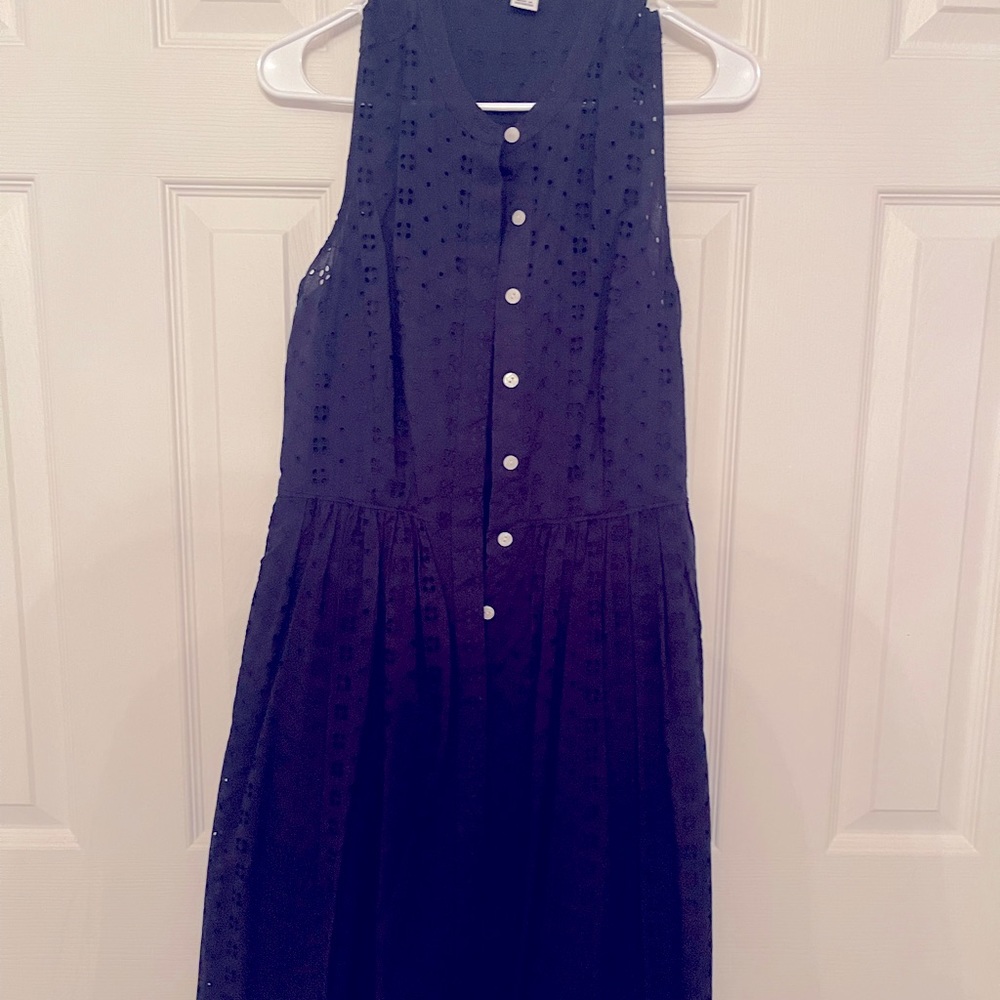 Eyelet Navy Blue Dress